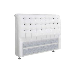 Painel de Cama Box Estofada Casal Dama Plus Courano Branco/Preto - Simbal