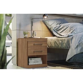 Mesa Cabeceira Casal Plus c/ 2 Gavetas Atacama-Jatobá - Santos Andirá
