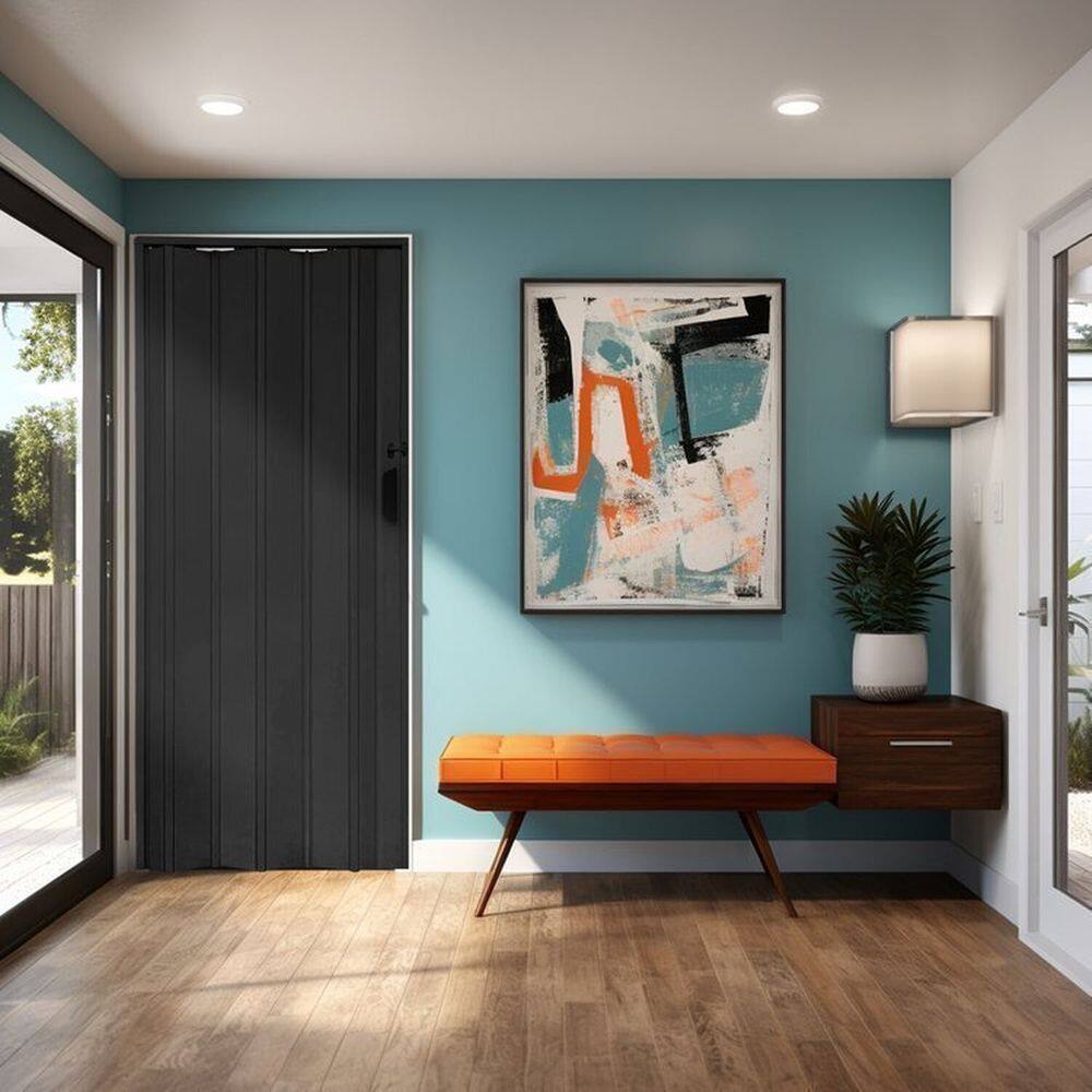Kit com 3 Portas Sanfonada de Pvc 210x84cm Bariri Preto absoluto
