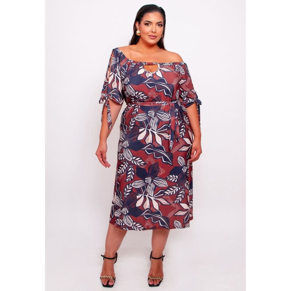 Vestido Feminino Plus Size Slip Ombro a Ombro