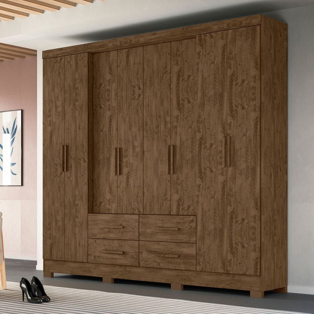 Guarda Roupa Casal Grande com 8 Portas 273x222cm San Lorenzo Moval