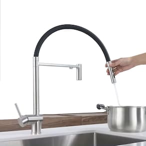 Torneira para Cozinha Monocomando Flexível com Filtro e Ducha Jato Spray