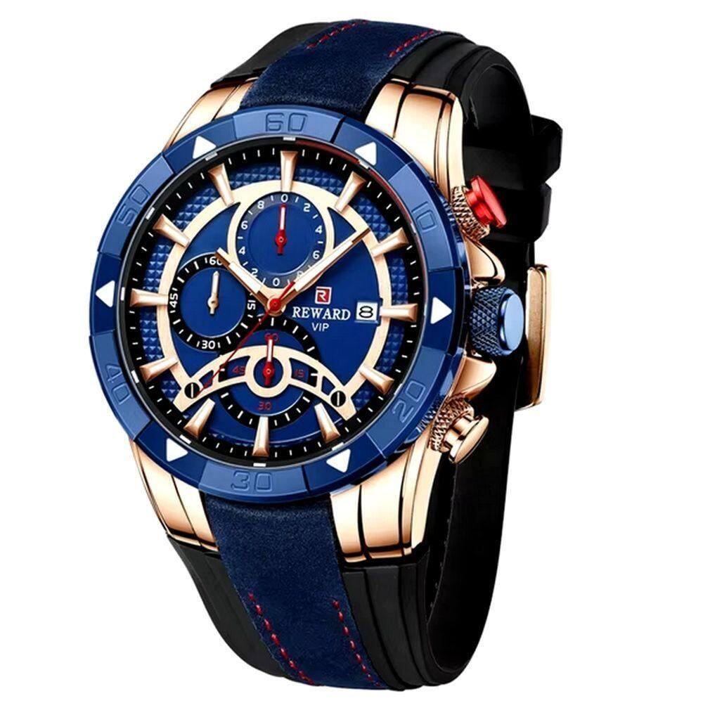 Relógio De Pulso De Quartzo Pulseira De Silicone Luminoso Impermeavel Azul