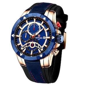 Relógio De Pulso De Quartzo Pulseira De Silicone Luminoso Impermeavel Azul