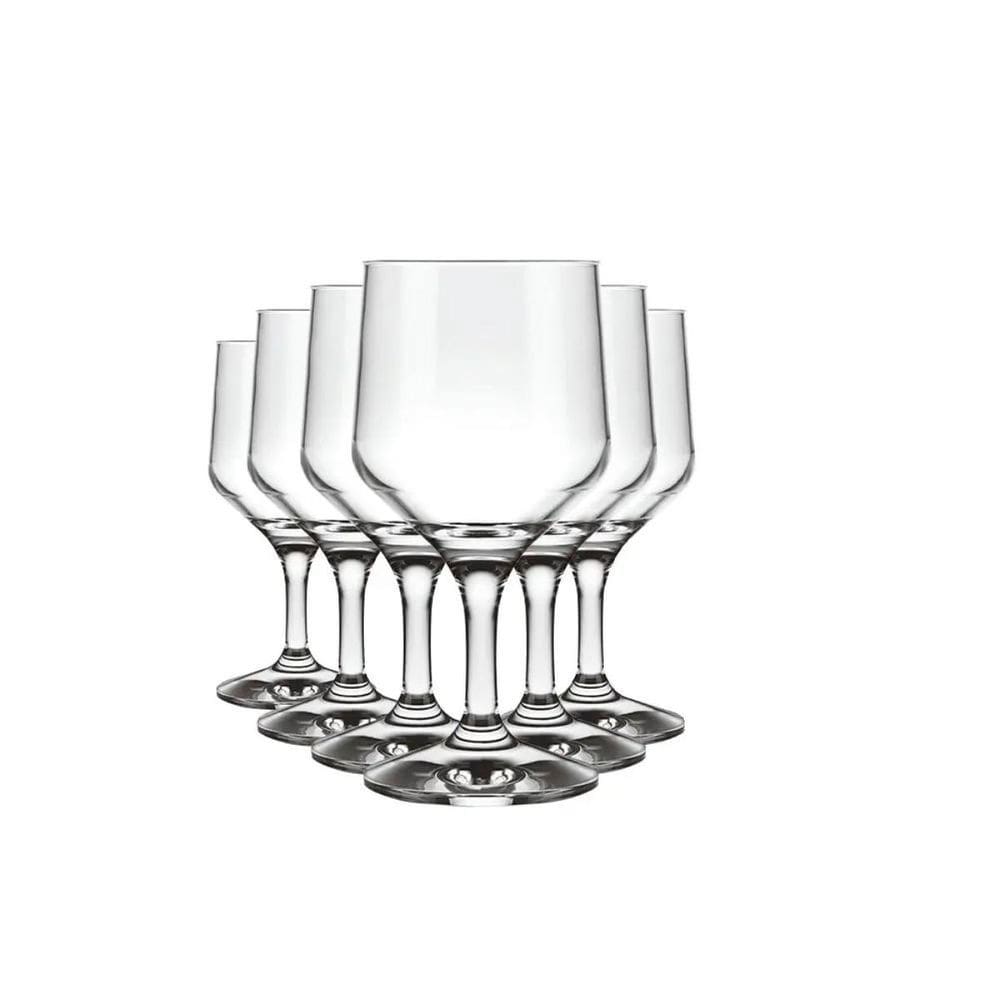 Jogo 6 Taças Buffet Vidro Festas Formaturas 260ml Vinho Nadir