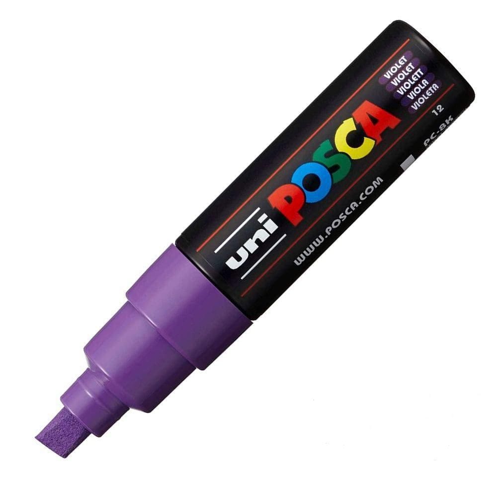 Caneta Posca PC-8K Violeta - Ponta Biselada - Cores Vivas