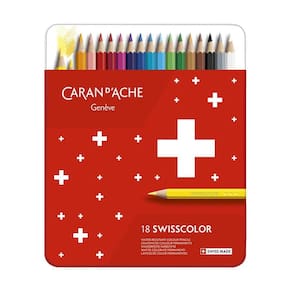 Lápis De Cor Caran D`Ache Swisscolor Permanente 18 Cores