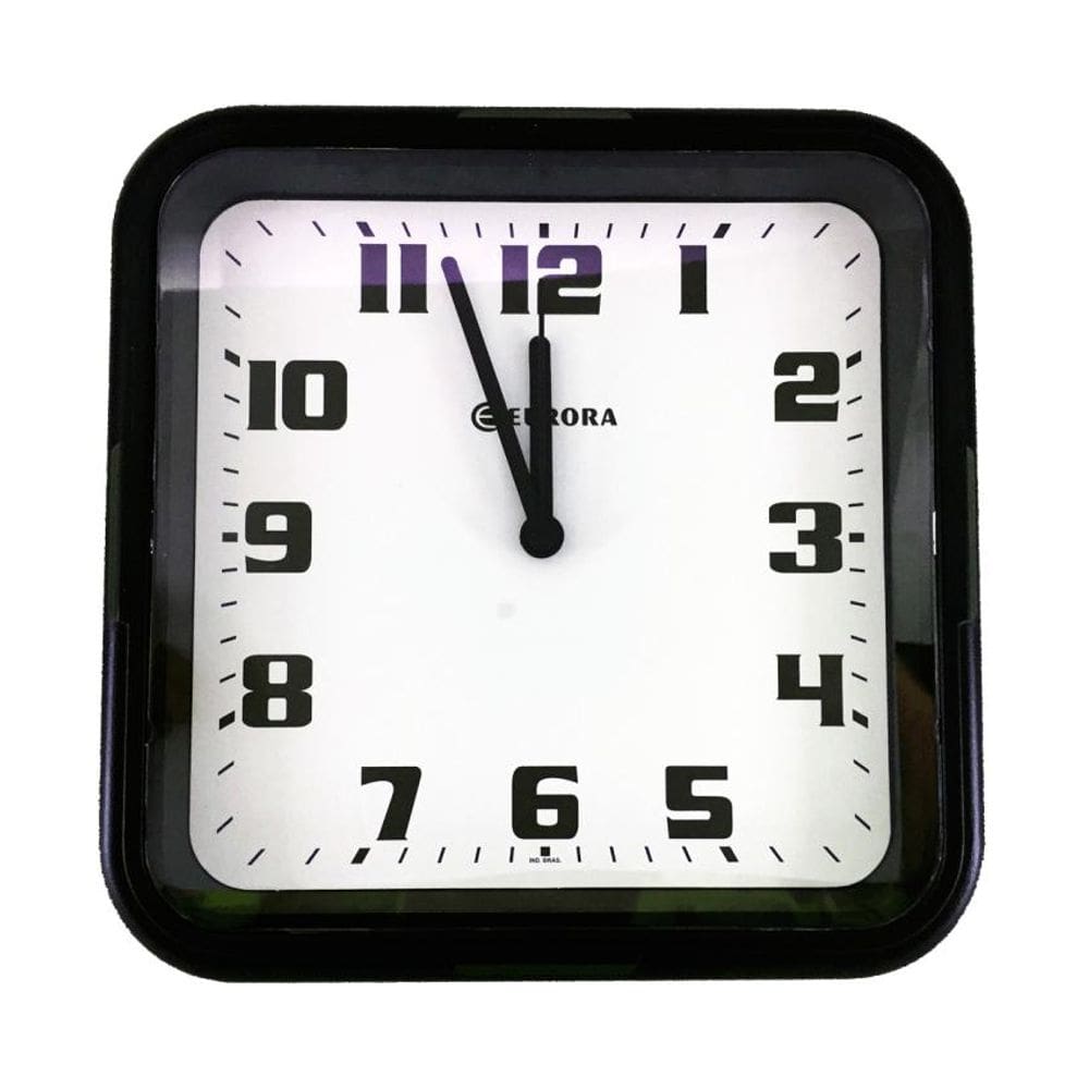 Relógio de Parede Eurora Quadrado Preto 6540-145