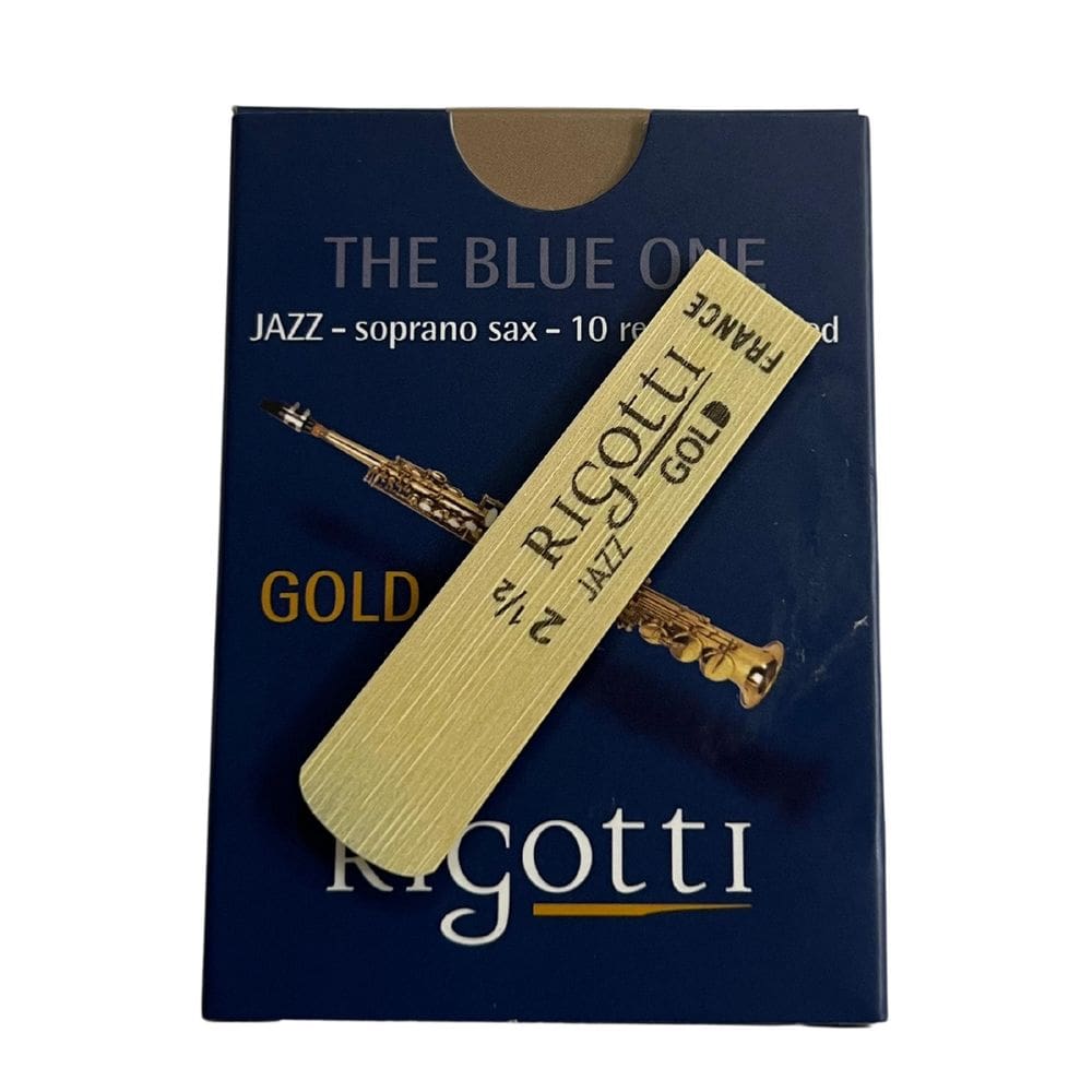 Palheta Sax Soprano 2.5 Rigotti Jazz Gold Strong Rgjss25s