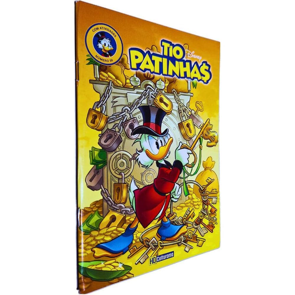 Quadrinhos HQ Gibi Graphic Novel Formatinho 13,50x19 cm Lombada com Grampos Tio Patinhas nº 56 Culturama