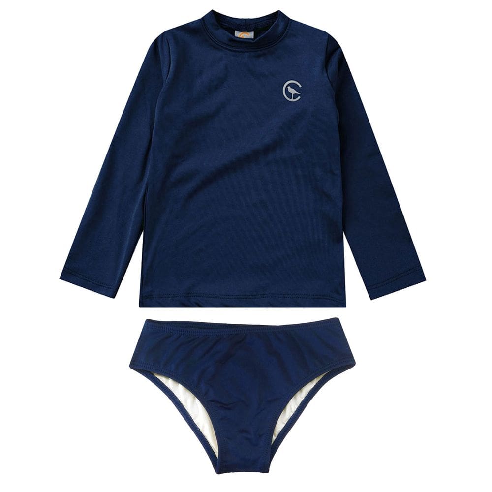 Conjunto Praia Infantil Proteção UV 50+ Básico Marinho Costão