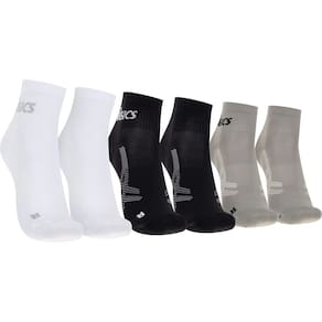 Kit 3 Pares de Meias ASICS Cano Baixo Quarter Tamanho 34-38 Adulto