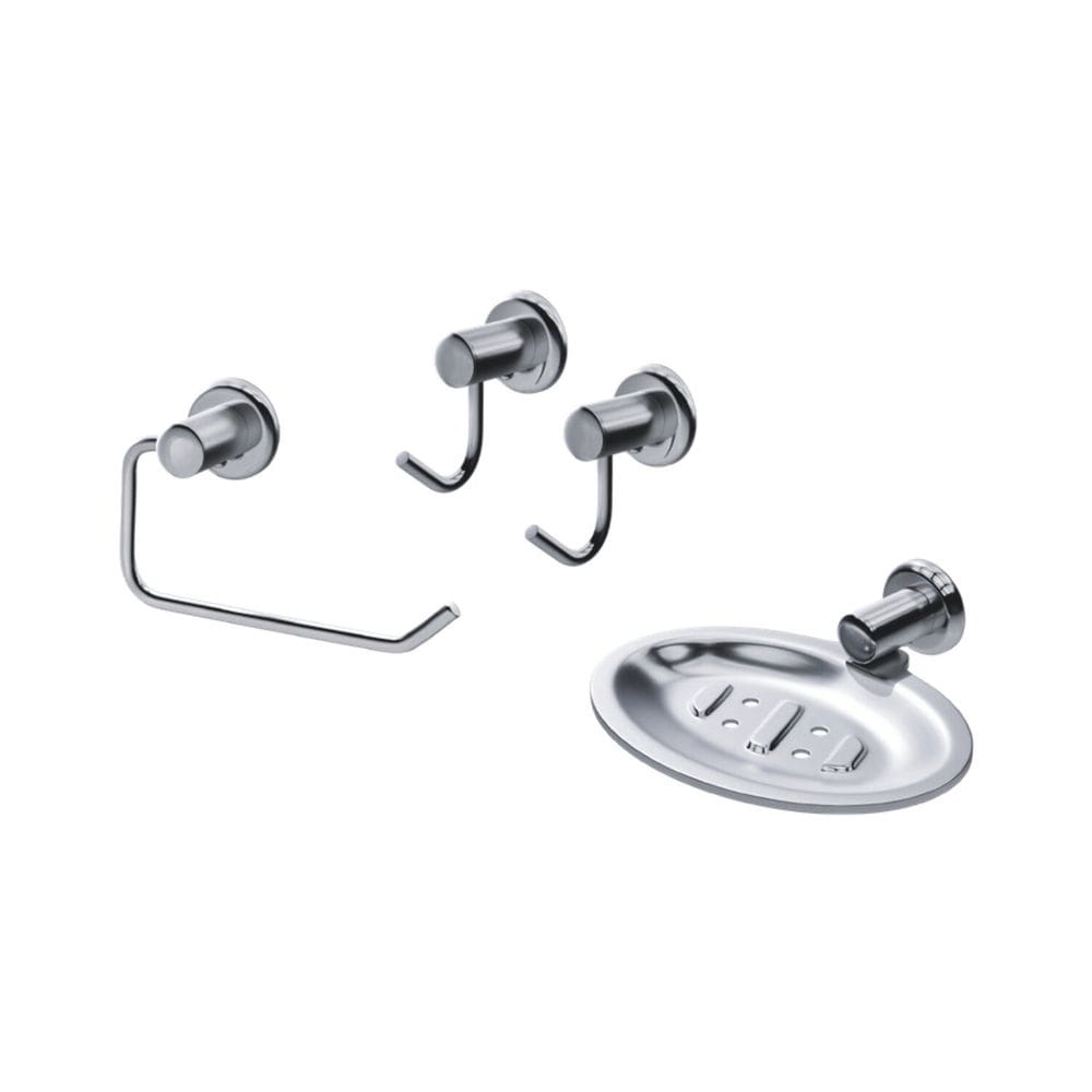 Kit Acessorios para Banheiro 4 Pecas Turim Cinza