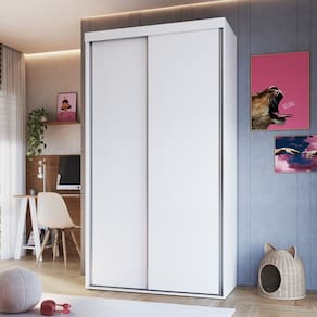 Guarda-roupa Solteiro 2 Portas de Correr Rc2205 Branco