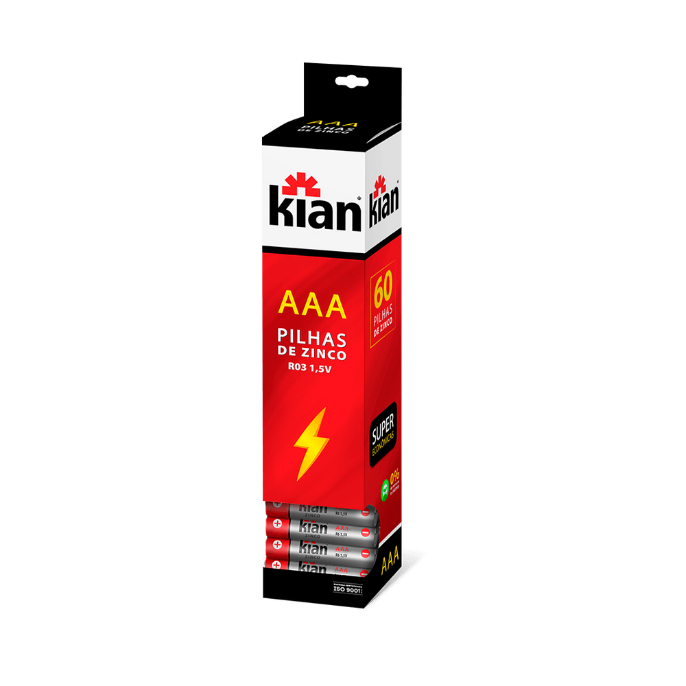 Pilha Palito AAA Zinco com 4 14247 Kian