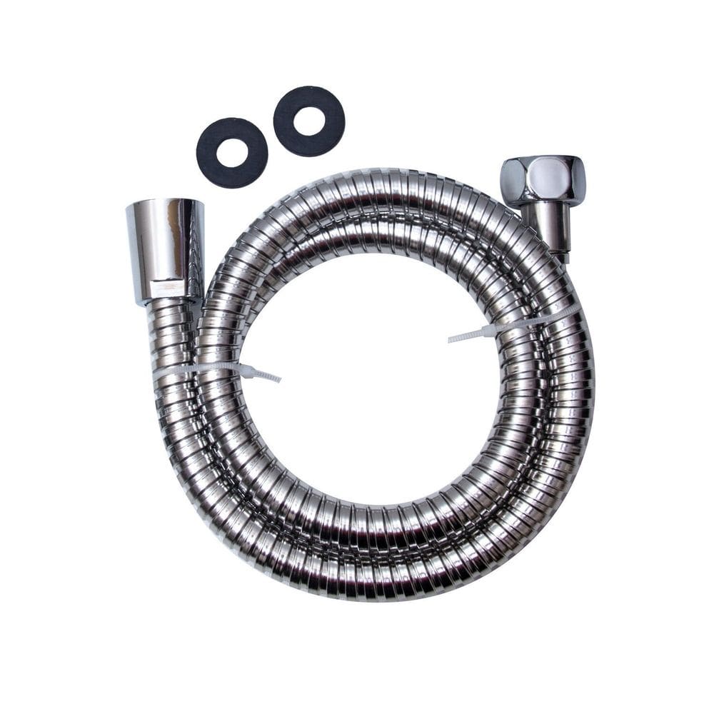 Mangueira para Ducha Metal Cromada C/1,2 para Banheiro Cinza