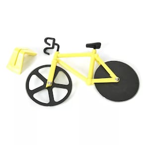 Cortador Pizza Paixão Pedal Bicicleta Aço Inox Bike Amarela