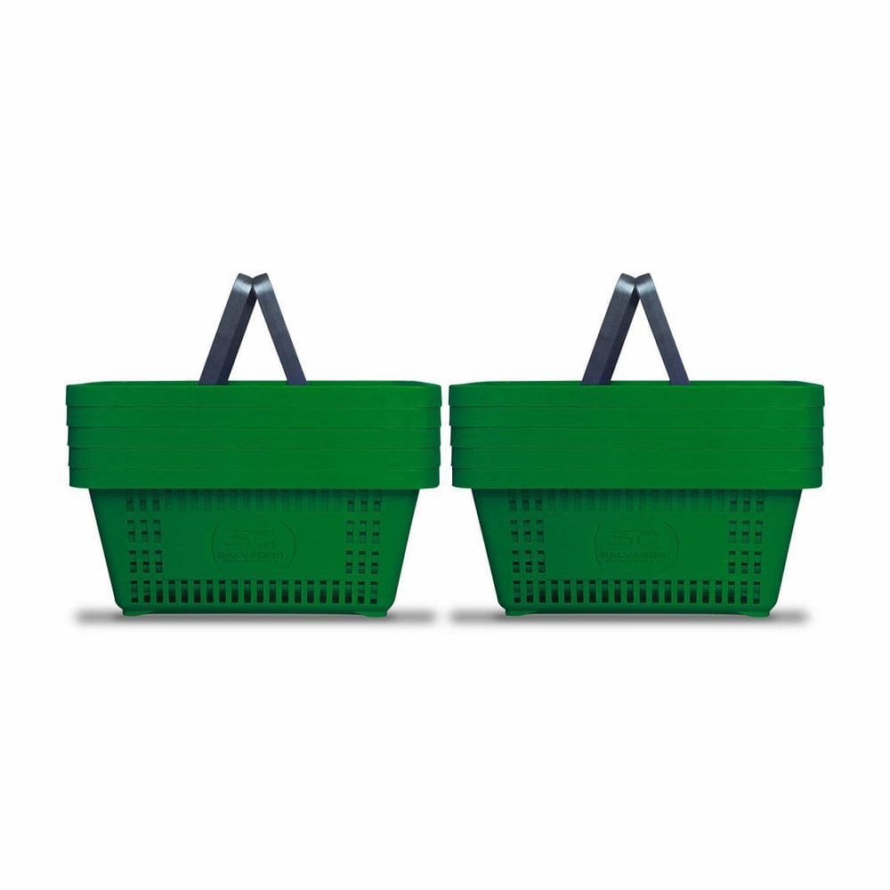 10 Cestos Compras Plástica D100 Cód. 3000 Verde Supermercado