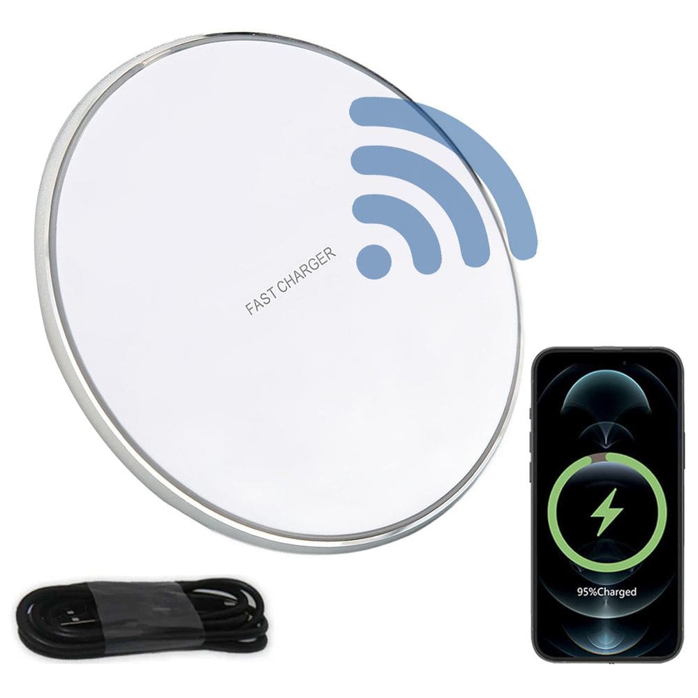 Carregador Induçao Wireless QI Ultrafino Slim Android IOS Smartphone Celular Sem Fio Carregamento Potente Sofisticado Portatil