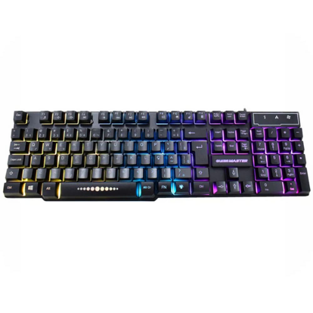 Teclado Gamer Semi Mecânico Led Usb Abnt2 KM-52 RGB
