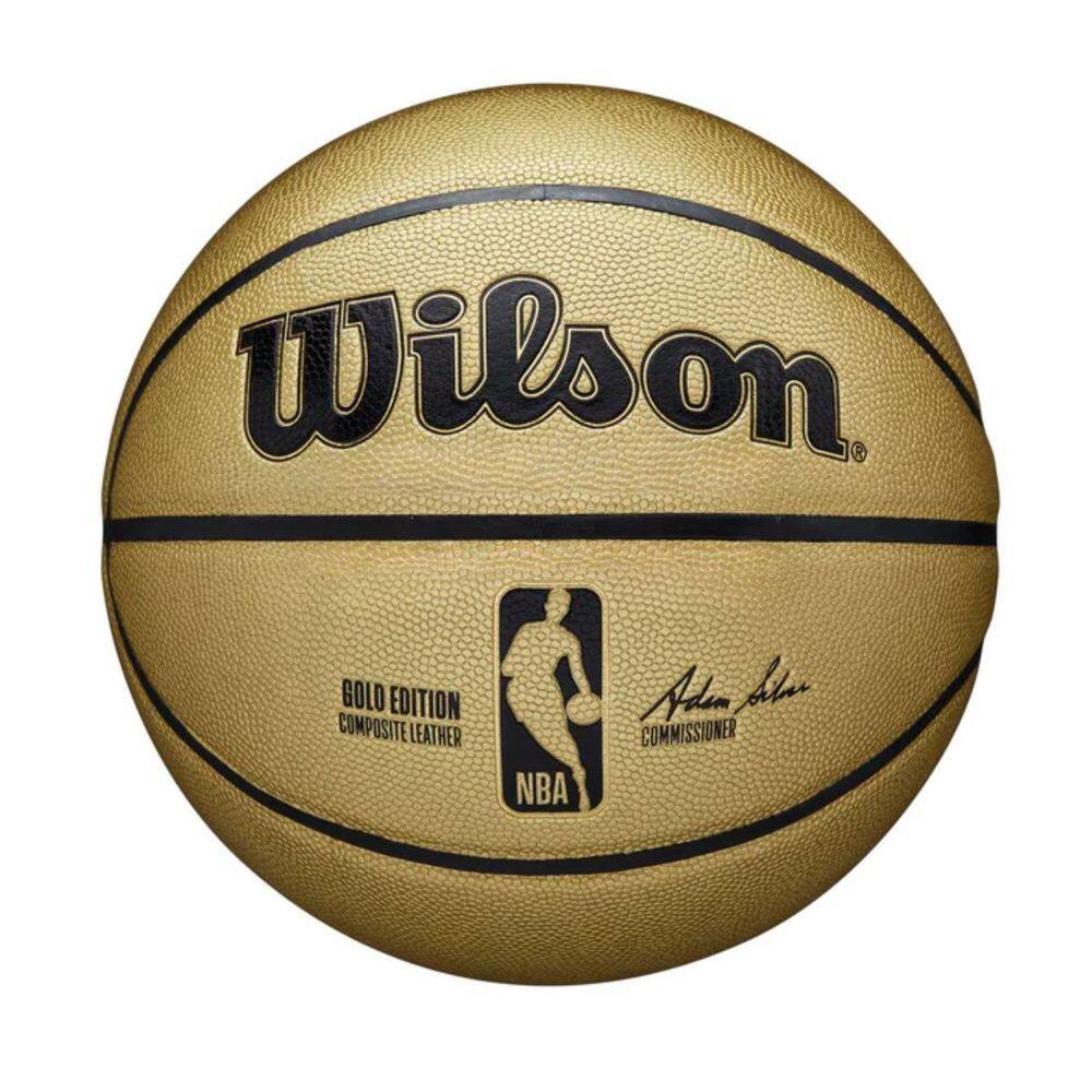 Bola de Basquete Tamanho 7 NBA Alliance Gold Edition para Autógrafos Pure Feel Cover Wilson