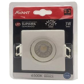 Kit 10 Spot Led Cob Quadrado 3W Avant Branco Frio