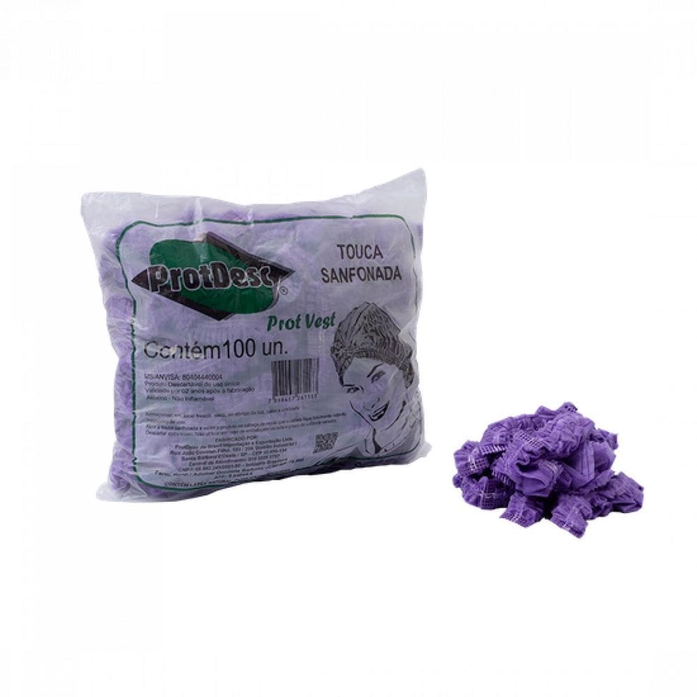 Touca Descartável TNT Protdesc Lilas c/ 100 unidades