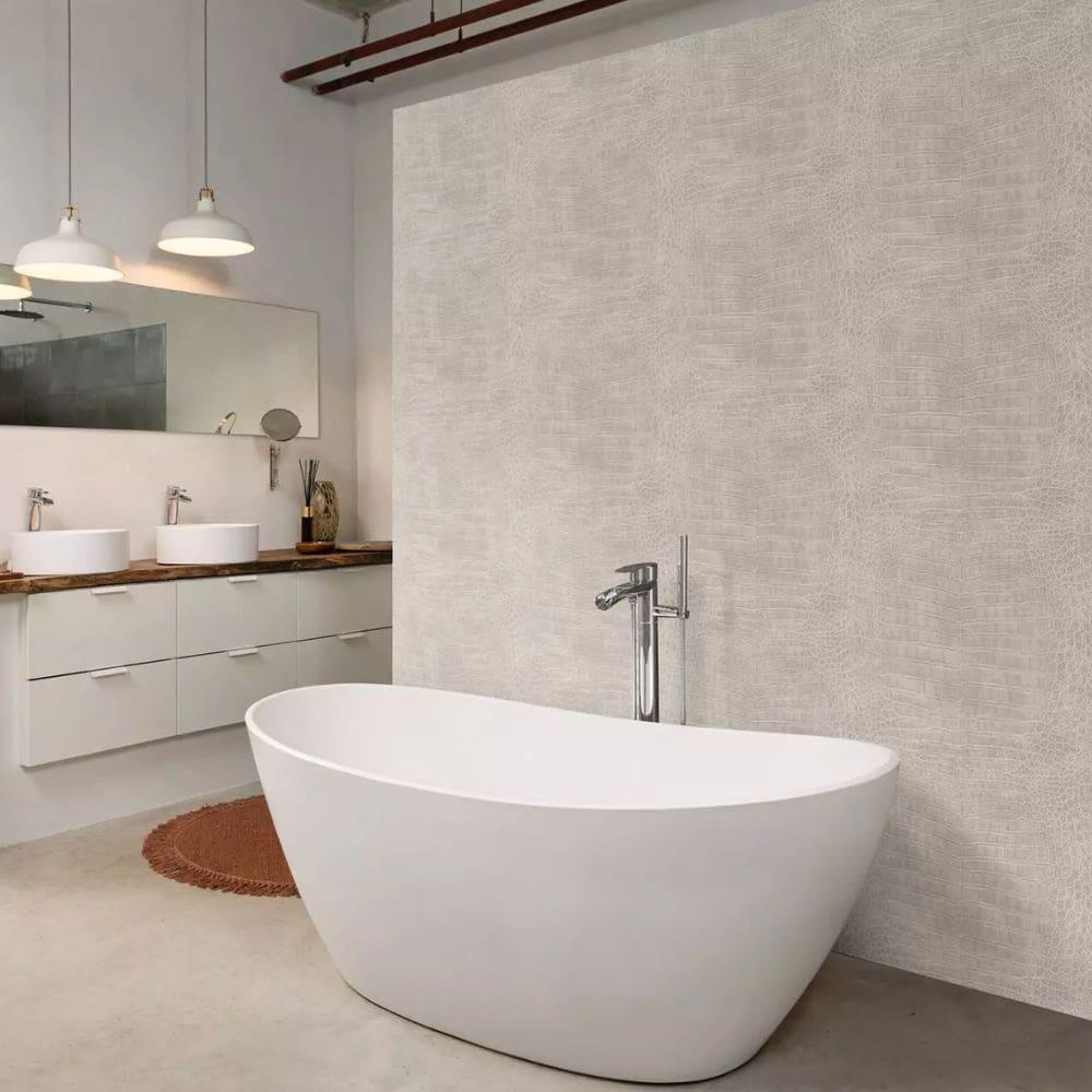 Papel de Parede African III Couro Cinza 751338