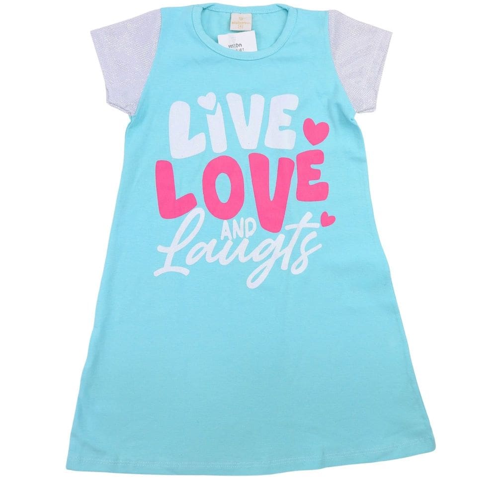 Vestido Cotton Verde Silk Love Glitter Metalizado Infantil