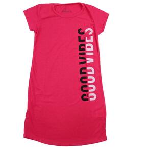 Vestido Pink Ribana Canelada Silk Glitter Good Vibes Juvenil