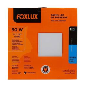 Plafon Painel Foxlux LED 40cm Quadrado de Sobrepor 30W 6500K