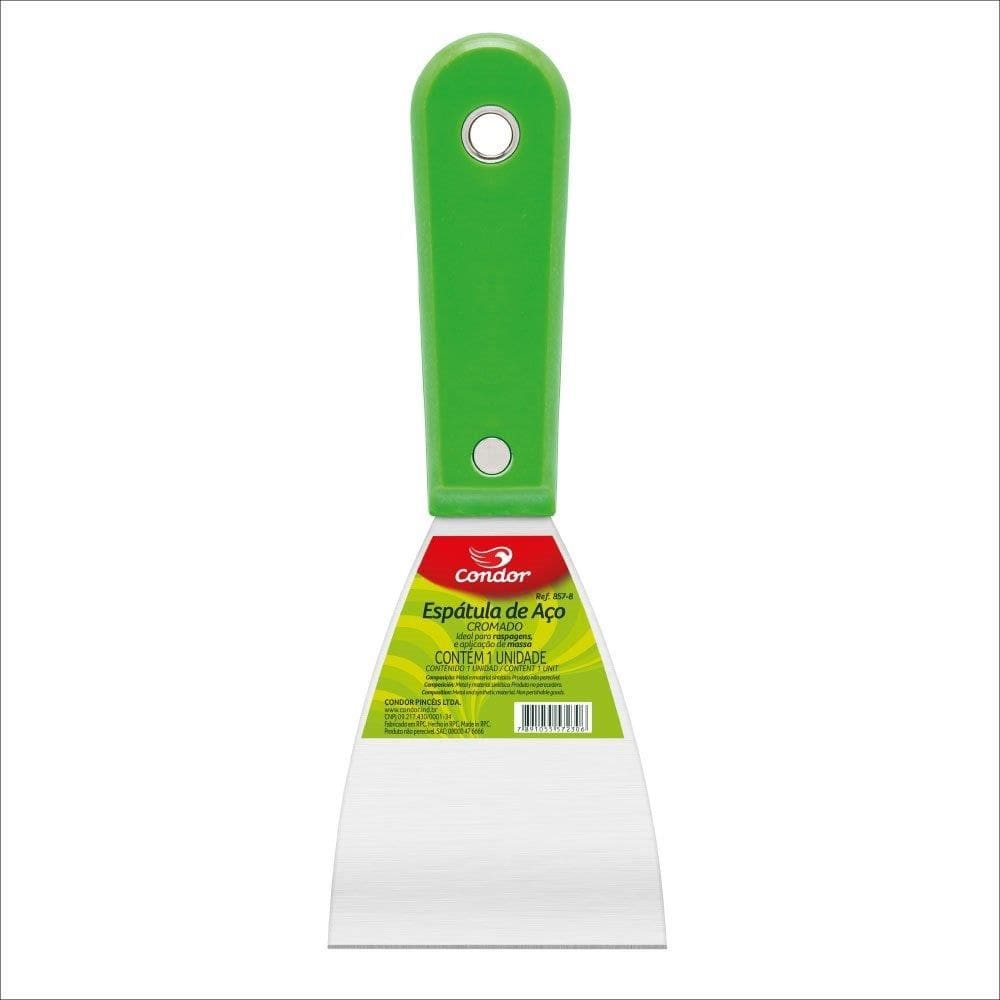 Espátula Condor Aço Cromado Cabo Plástico 857 8cm - Embalagem com 12 Unidades