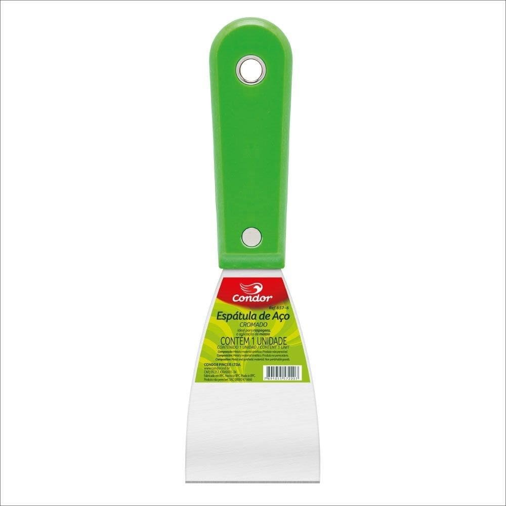 Espátula Condor Aço Cromado Cabo Plástico 857 6cm - Embalagem com 12 Unidades