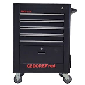 Carrinho para Ferramentas 5 Gavetas com Suporte Torquímetro Preto GEDORE