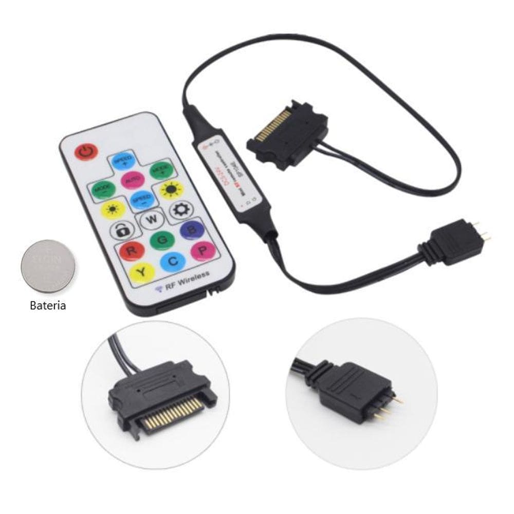Controladora Argb Cooler Fan 3 Pinos 5V Conexão Sata Fonte