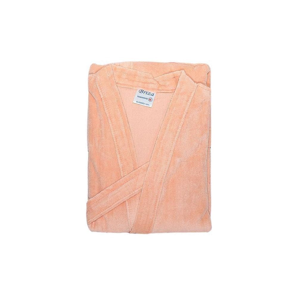 Roupão Veludo Plus Size Briza Salmão 3008 Tamanho Gggg