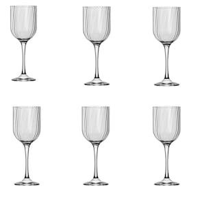 Jogo 6 Taças Fiore 400ml Vidro Cristalino Festas Casamentos Nadir