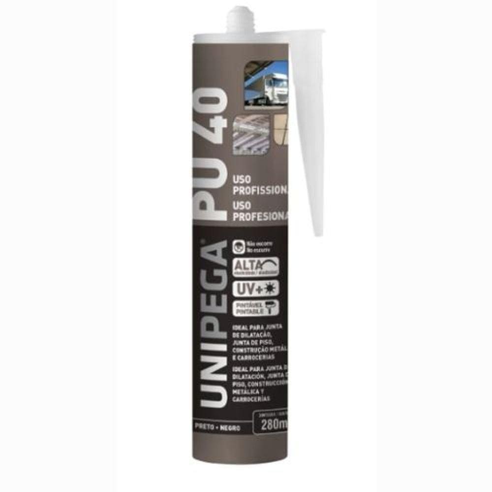 Cola Pu 40 Profissional Placa Revestimento Pvc 400g Unipega Cor:preto