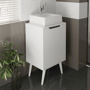 Gabinete para Banheiro Pequeno 1 Porta 45x80cm Branco Tecno Mobili