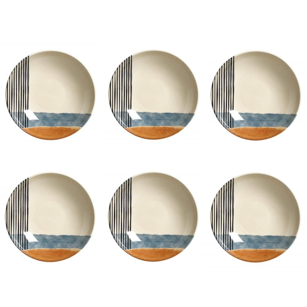 Conjunto de Pratos Fundos 06 Peças Coup Abstrata Porto Brasil