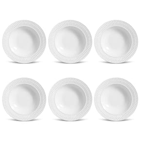 Conjunto de Pratos Fundos 06 Peças Roma Branco Porto Brasil