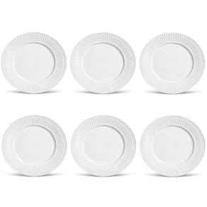 Conjunto de Pratos Rasos 06 Peças Roma Branco Porto Brasil