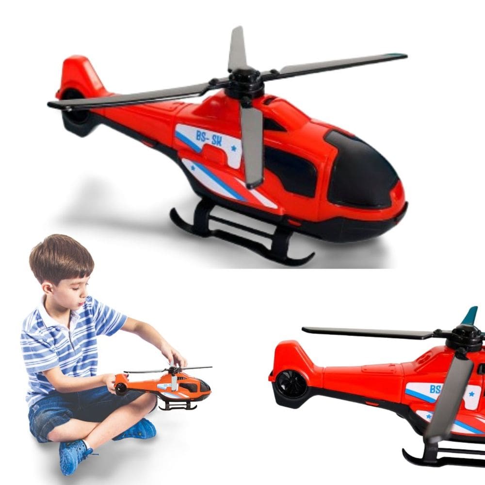 Mini Helicóptero Infantil Realista Resgate Patrulha Aérea