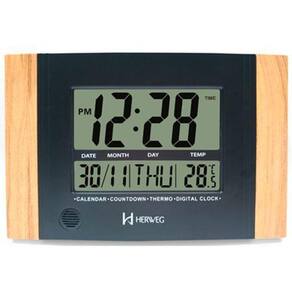 Relógio De Parede E Mesa Digital Com Temperatura Herweg 6438