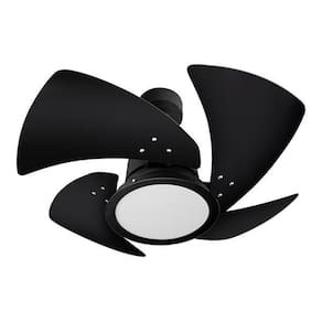 Ventilador De Teto Tornado Led Preto 4 Pás De Mdf Pretas 110 V