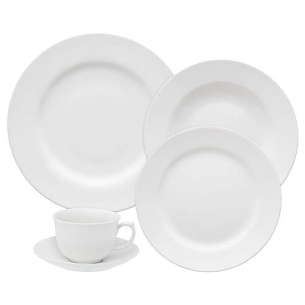 Aparelho de Jantar 30 Peças Flamingo Branco Oxford