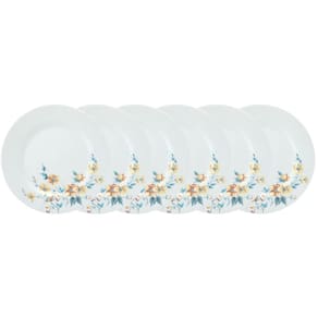 Conjunto de Pratos Rasos 06 Peças Mônica Schmidt
