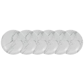 Conjunto de Pratos de Sobremesa 06 Peças Mármore Cinza Schmidt