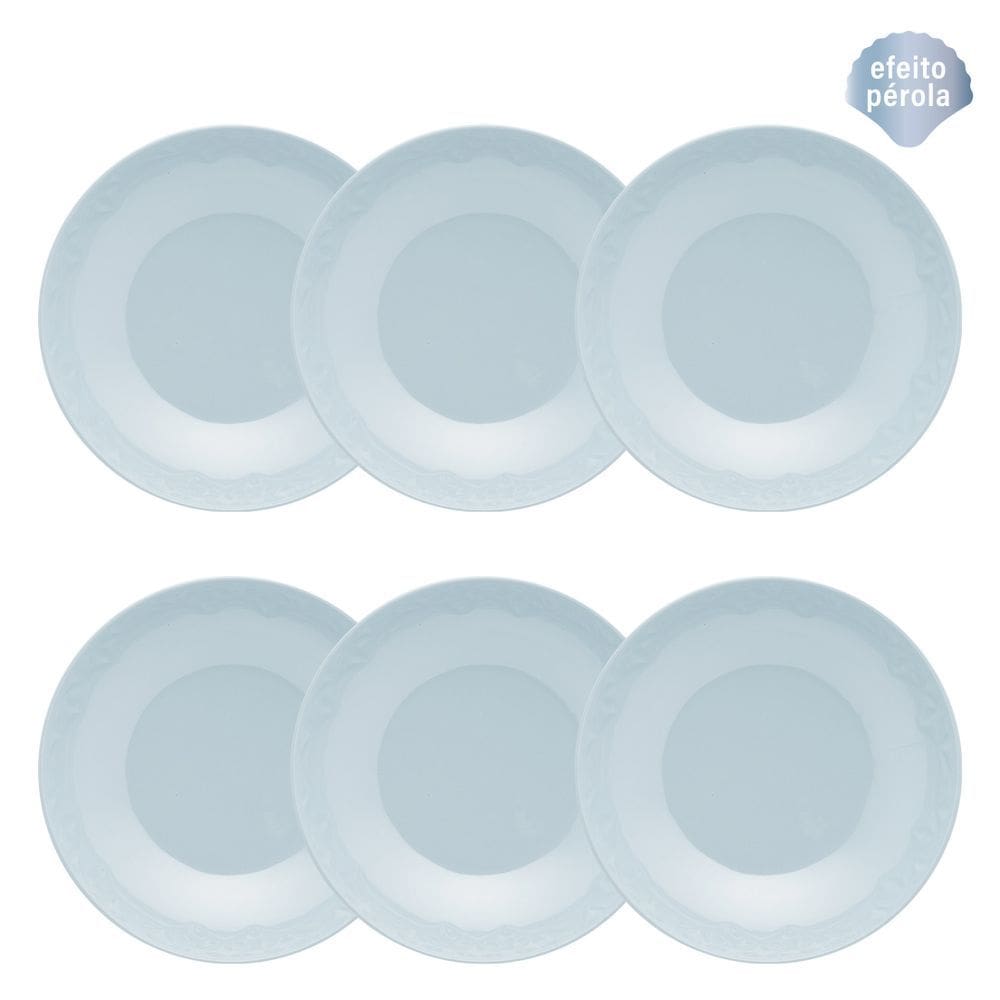 Conjunto de Pratos Fundos 06 Peças Mia Cristal Oxford
