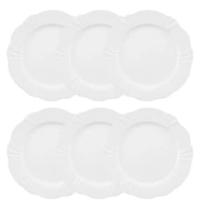 Conjunto de Pratos Rasos 06 Peças Soleil White Oxford